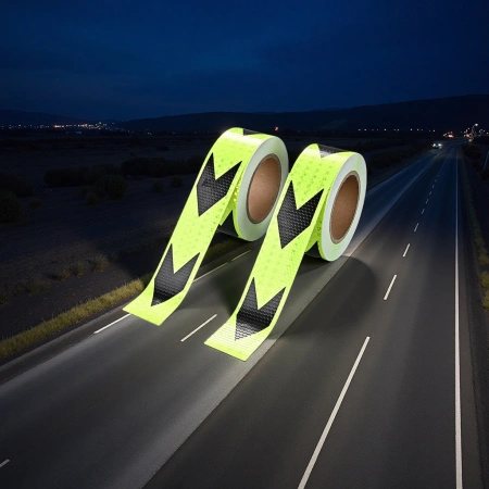 Reflective sticker rolls, 45 meters long and 5 miles wide, available in various colors for customization Reflective sticker rolls, 45 meters long and 5 miles wide, available in various colors for customization